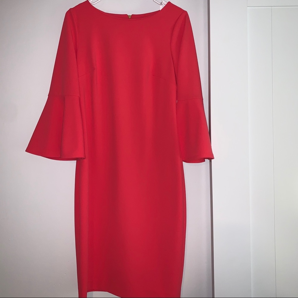 Calvin Klein Sheath Dress with Bell Sleeves